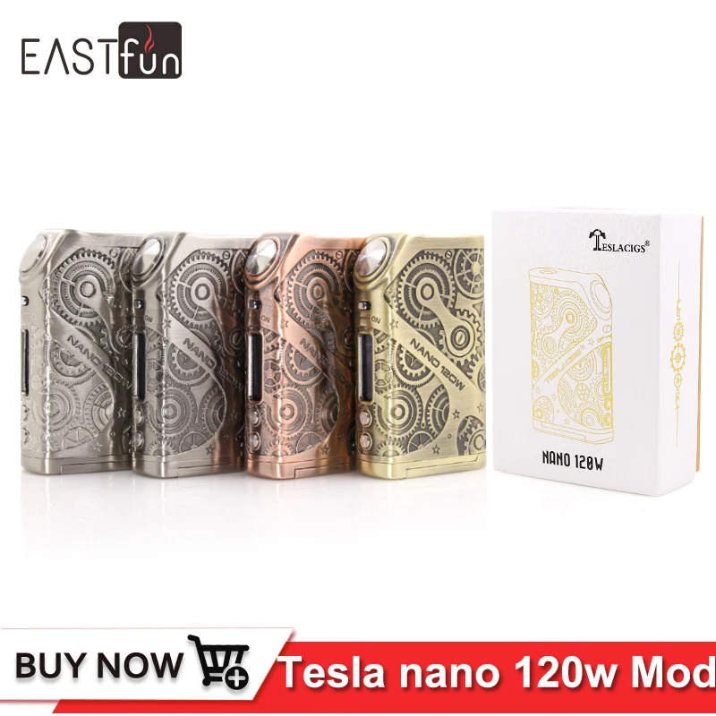 

Original Tesla Nano 120W Mechanical Box Mod Vape for ARROW RDTA Tank Vaporizer steampunk stype Electronic Cigarette Mods