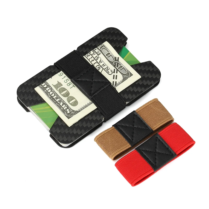 Mens Leather ID Credit Card Holder RFID Protector Money Wallet Clip Card Case L