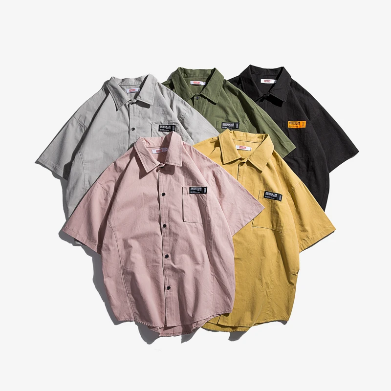 

2019 Spring And Summer New Chinese Style Men's Comfortable High Quality Super Fire Harajuku Alphabet Literary Loose Casual Shirt