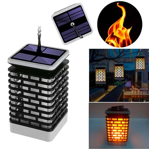 Solar ao ar Jardim à Prova Livre Água Ip65 Quad Vela Quadrados Chama Cintilação Pendurado Decoração Lâmpada Xiaomi Foco Led Dip65 Luz