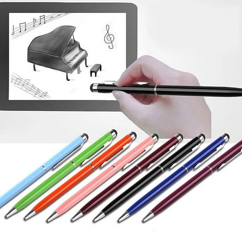 5 шт 2в1 стилус для сенсорного экрана+ Шариковая ручка для iPad, iPhone, планшетов, смартфонов, разных цветов