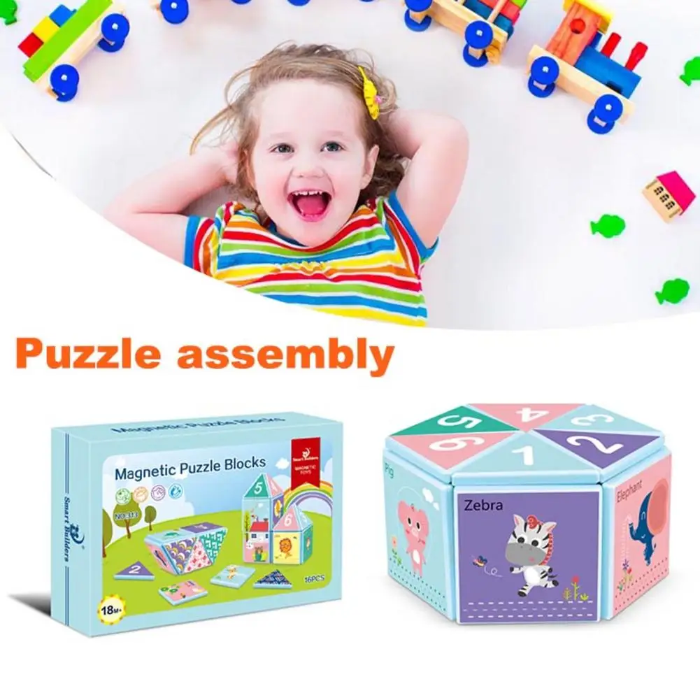 

16pcs Children's Magnetic Building Blocks Early Education Digital Building Blocks Amazing Modeling Baby Magnetic Toy For Baby
