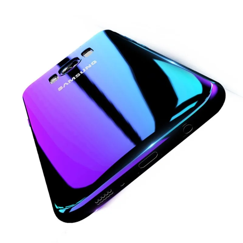 

Aurora Blue Ray Phone Case For Samsung Galaxy S9 S9 Plus Ultra Thin PC Cover For Samsung S8 S6 S7 Edge Note 8 Cases Capa SJK10 E