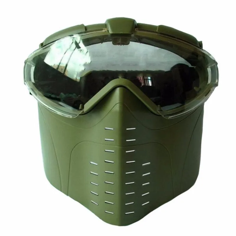 Vented Pro Goggle полная маска для лица тактический для страйкбола и пейнтбола Череп Защитный противогаз с вентилятором Черный Военный оптический охотничий прицел Косплей - Цвет: Зеленый