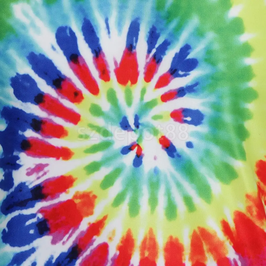 Тропический стиль Tie Dye Graphic футболка с короткими рукавами Повседневные Топы Рубашки в стиле хиппи для молодежи и мужчин