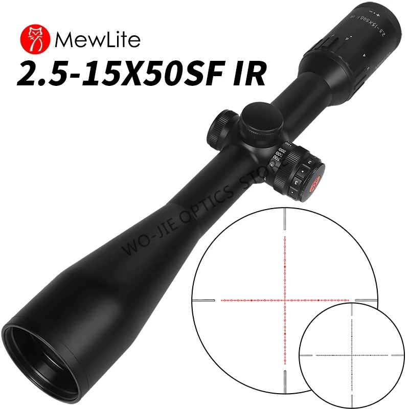 

Mewlife 2.5-15x50 Top Quality Hunting Riflescope Wide Field Of View Shockproof Rifle Scope W/ 21mm Mount Rings&Sunshade Hoods