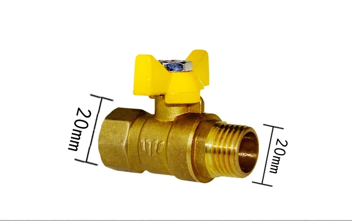 free shipping 2pieces/lot G 1/2 20mm Gas Heavy-Duty Brass Shut-Off Valve Pipe fittings