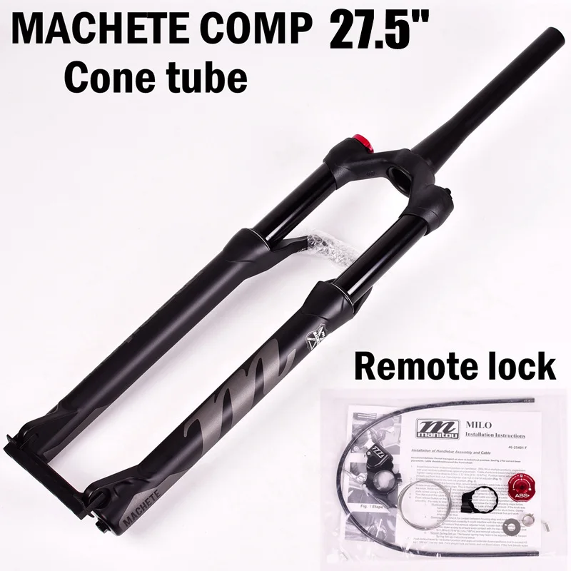 Велосипедная вилка Manitou Machete COMP, велосипедная подвеска, горный велосипед MTB, воздушная вилка 27,5 дюймов, 29er, ручной пульт дистанционного управления, 100*9 мм - Цвет: 27.5 Remote Cone