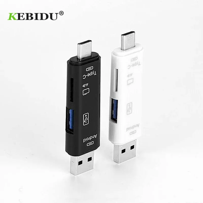 

Kebidu 5-in-1 OTG Card Reader TF memory card Reader adapter High speed USB 2.0 Read USB female interface For PC Android