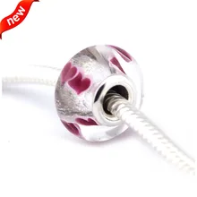 Подходит Pandora Браслеты дикие сердца серебро Мурано бусины 925 пробы серебро талисманы DIY ювелирных 09P5019