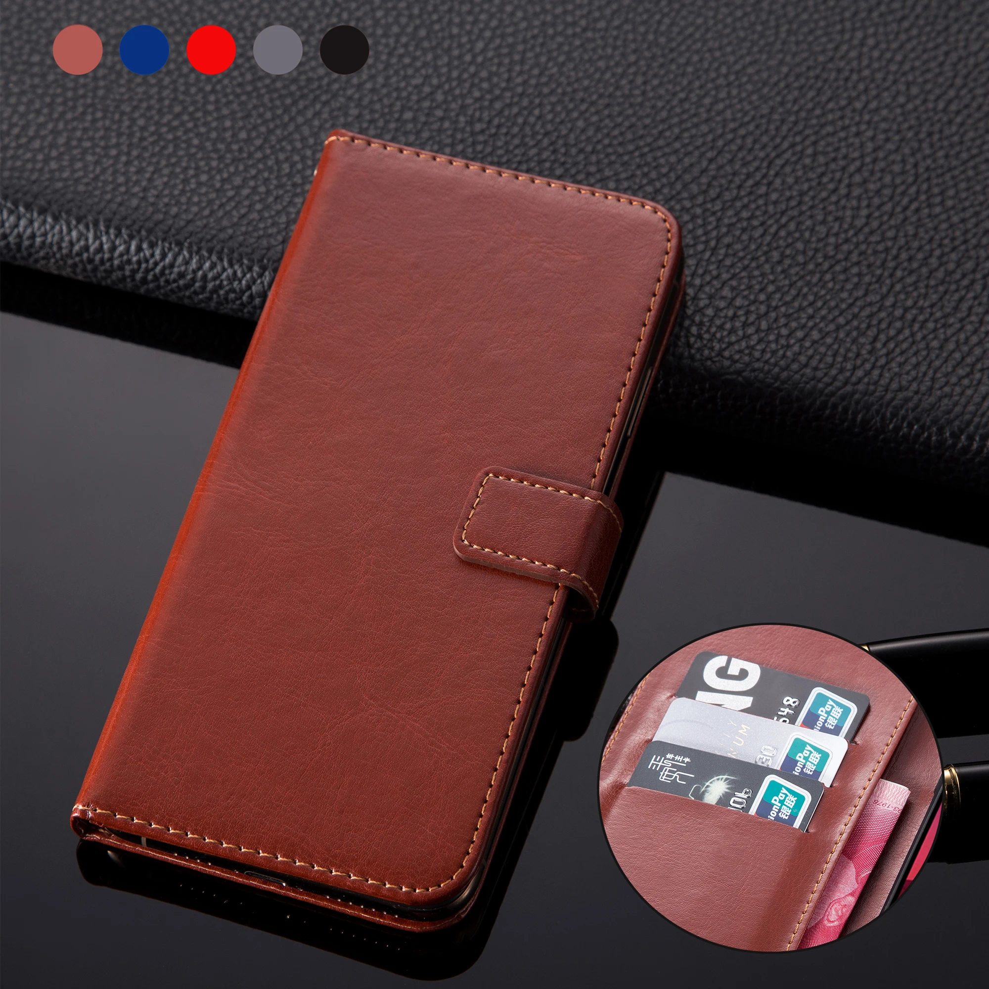 

Leather Wallet Cases sFor Tecno Camon iAce 2 2x on Tecno POP 2S Flip Book Case Phone bag with Card Slot Holder Cover coque 5.5"