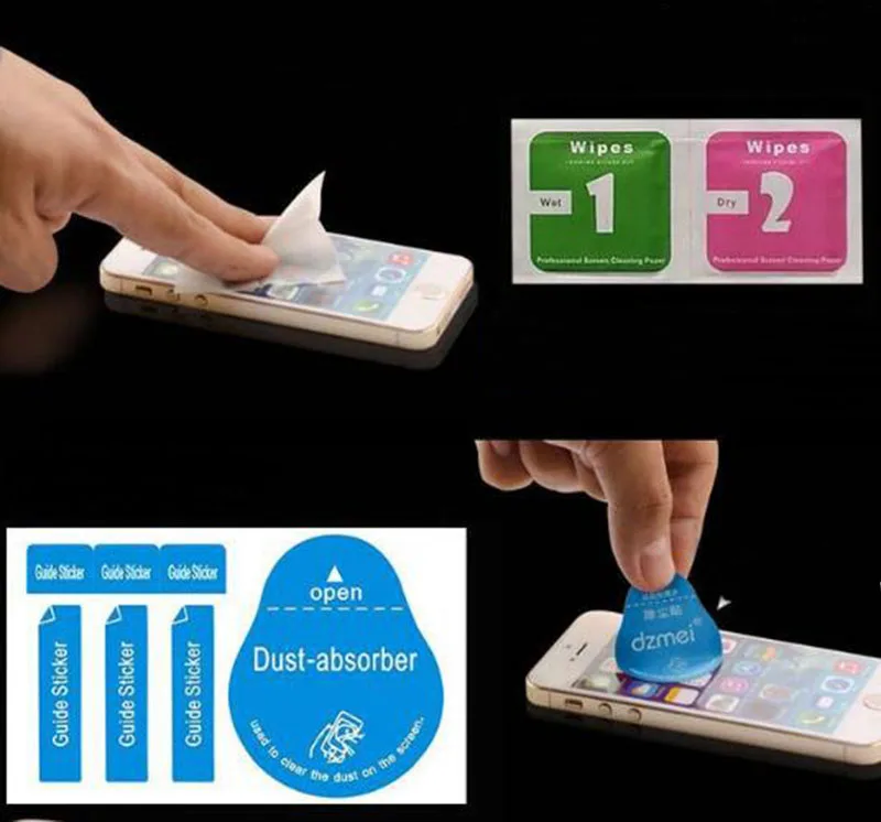 3000sets 3 in 1 Wet Dry Wipes+Dust absorber Cleaning Cloth for Tempered