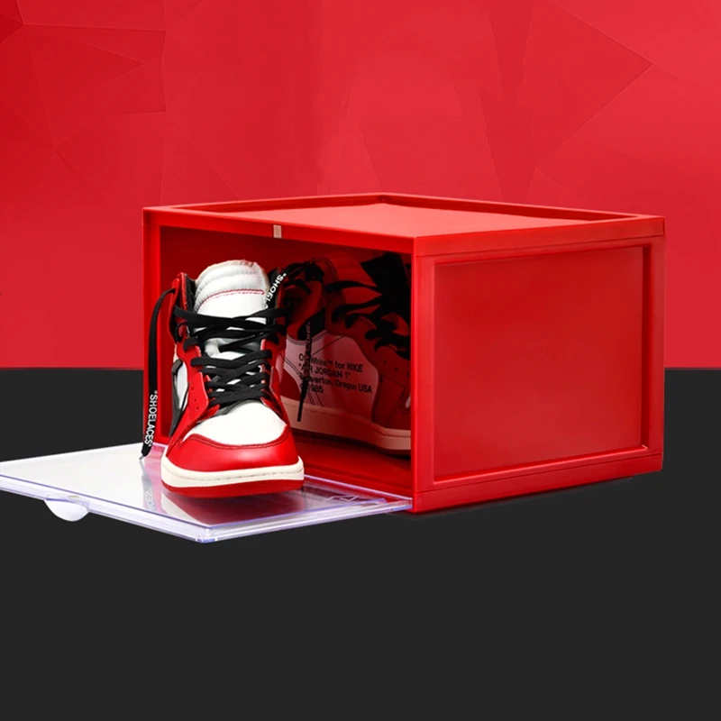 Динамичная модная спортивная коробка для хранения обуви, кроссовки, женская обувь на высоком каблуке, пластиковый ящик, органайзер, чехол, Пылезащитная HD Дверная панель