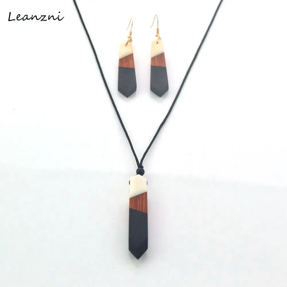 Fashion Black Wood Necklace Necklace Wood Resin Black Resin Wood