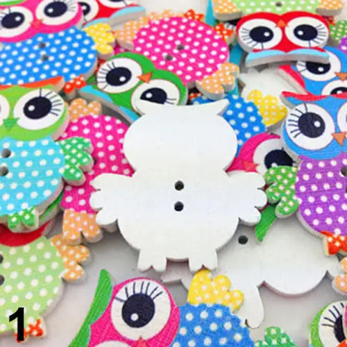 

20Pcs 35mm Mixed Owl Shape Pattern Wooden Buttons Fit Sewing Scrapbook DIY Making Top Sewing Decor