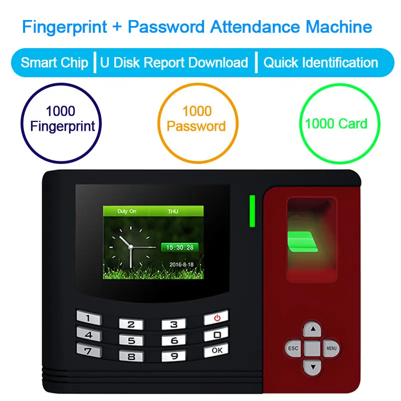 OULET Biometric Attendance System Fingerprint Reader TCP/IP USB Access Control Time Attendance Clock Recorder Employees Device  