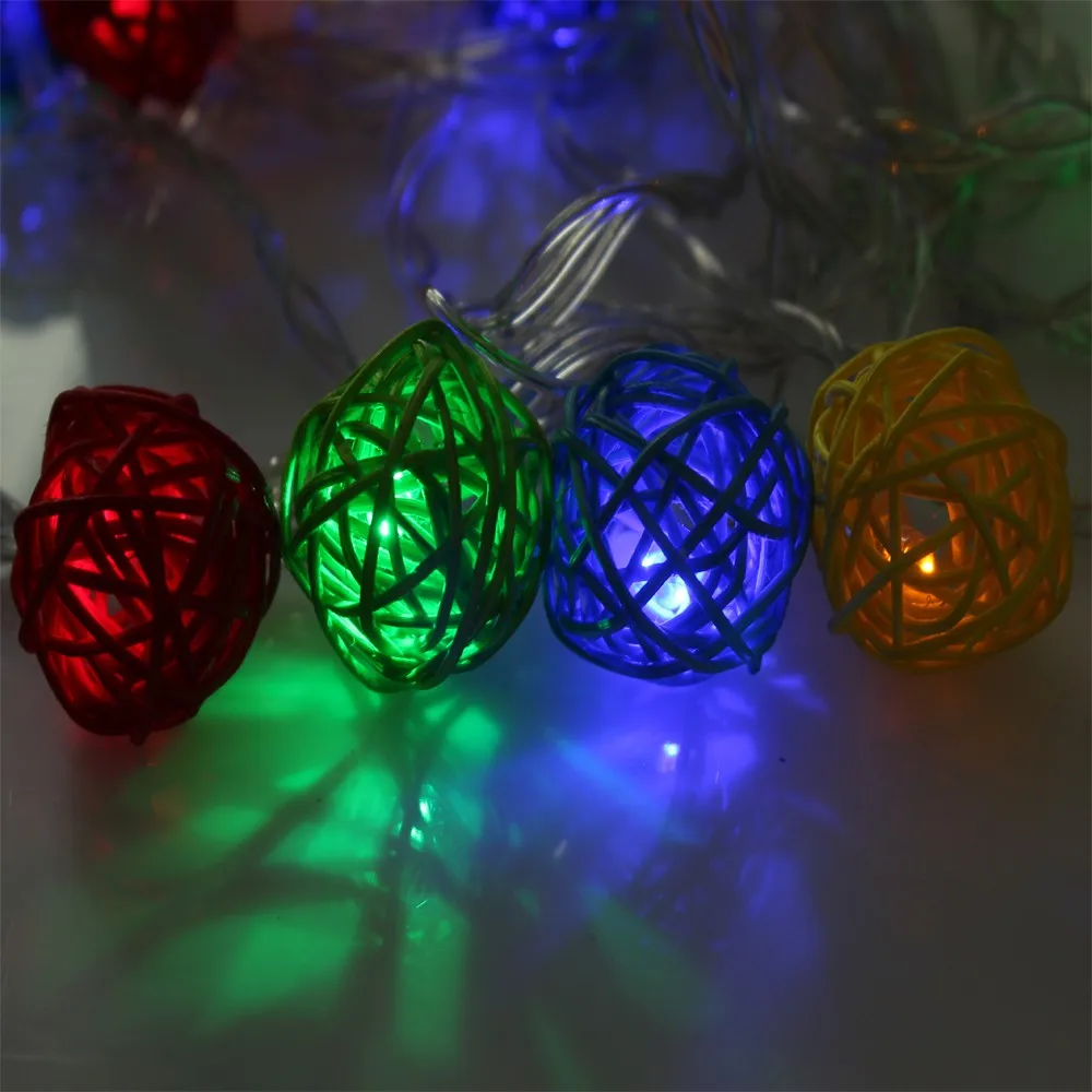 5 м 20 светодиодов LED Рождество дерева огни ротанг ball огни строки Свадебная вечеринка украшения кулон гирлянда лампа AC 220 В /110 В