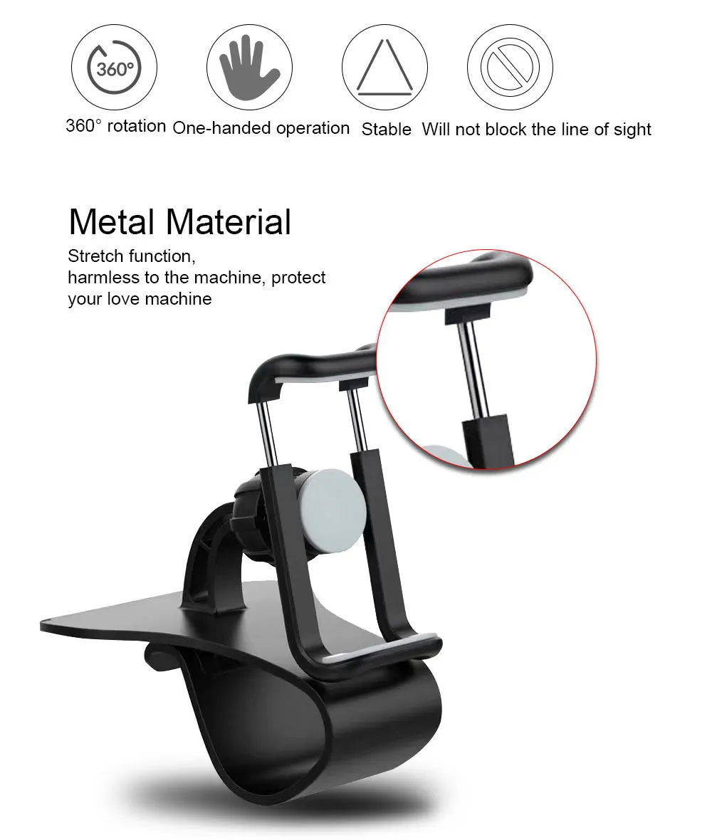 Ascromy Car Phone Mount Holder HUD Dashboard Stand For Xiaomi iPhone 7 8 X Samsung Galaxy S9 S8 Mobile Porta celular Accessories (2)