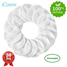 ICosow לשימוש חוזר אורגני כותנה רפידות פנים ניקוי לק מסיר 2 Pcs(China)