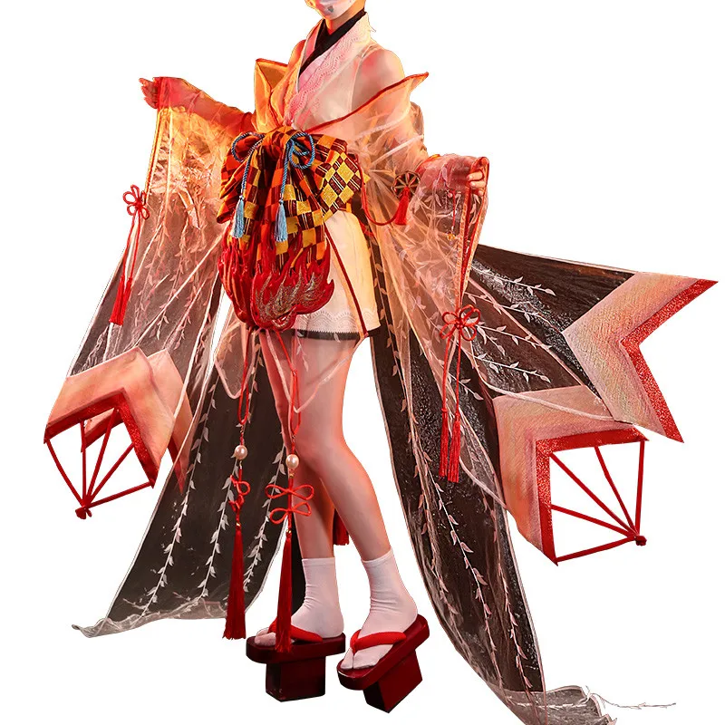 Карнавальный костюм Onmyoji SSR Bu zhihuo кимоно с вышивкой японское женское платье аниме