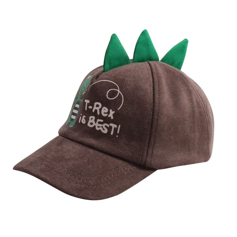 Весенне-Осенняя детская бейсбольная кепка с принтом динозавра для мальчиков и девочек, повседневная Вельветовая Кепка в стиле хип-хоп - Цвет: H