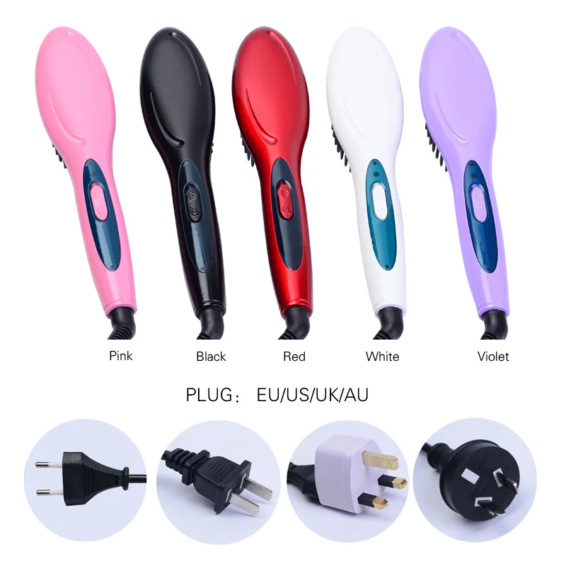 

5Colors 360degree Professional Fast Hair Straightener Combs Electric Brush Comb Irons Auto Straight Hair Brush Comb