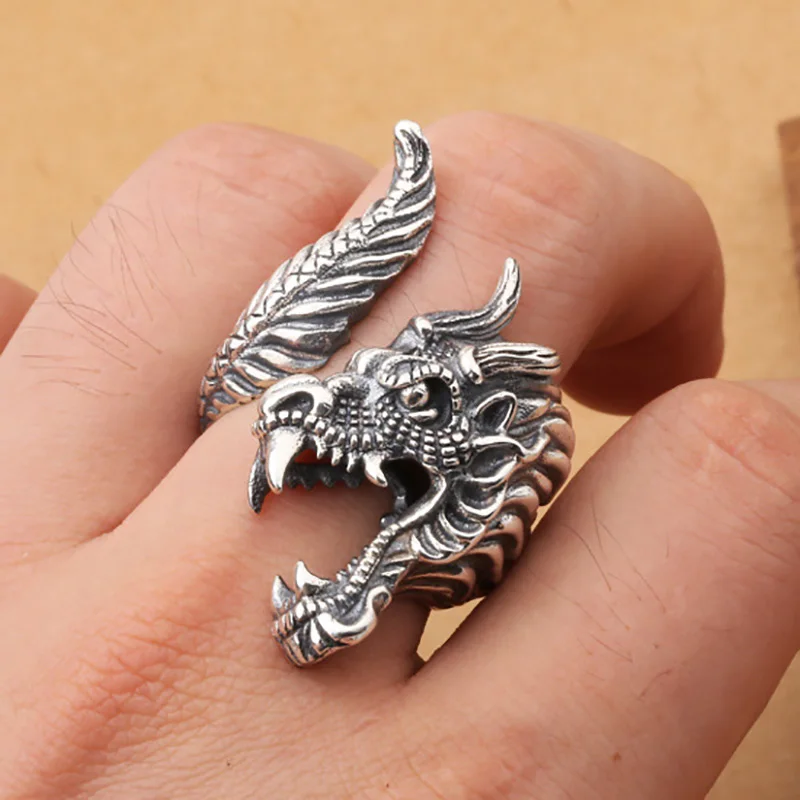 

New 925 Sterling Silver Punk hot popular Opening Rings For Man Hip pop/Rock
