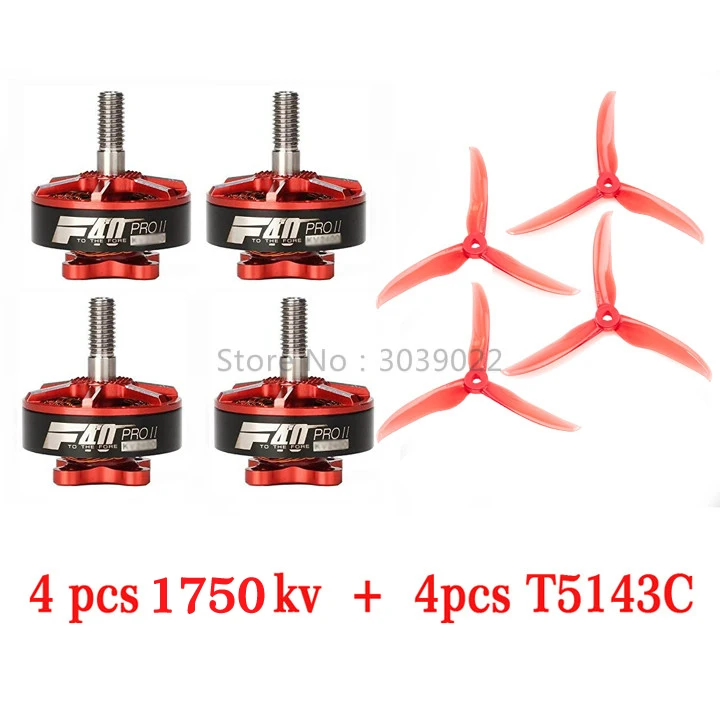 T-двигатель F40 PRO II 1600KV/2400KV/2600KV FPV Бесщеточный Электрический Двигатель Водонепроницаемый F40 двигатель FPV w/T5143 для FPV рама для фристайла - Цвет: Red 1750KV Package