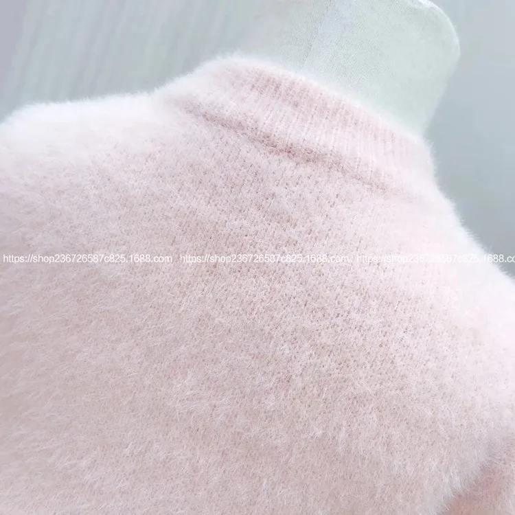 Детская одежда коллекция года, новая осенняя корейская модная норка для девочек, однотонный вязаный свитер с мехом