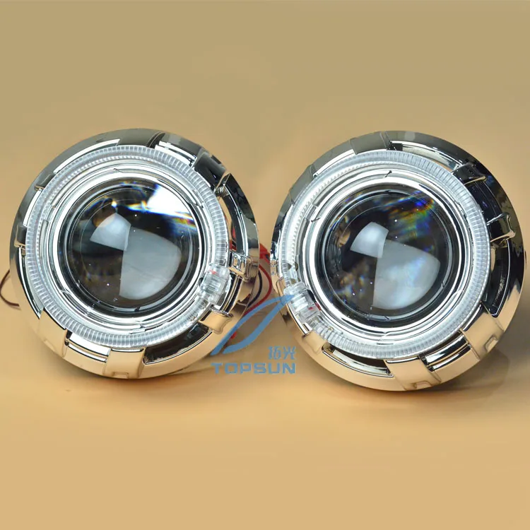

3 Inch Q5 Projector Lens With Optic Light Guide Angel Eyes And Shroud, Bixenon Headlight Model For D1s,d2s,d3s,d4s