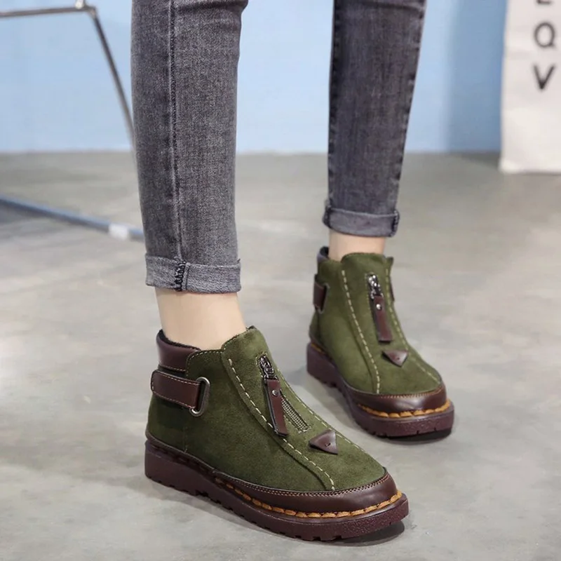 

Boots Female Thick Bottom Booties Female 2018 Winter British Style Platform Boots Women