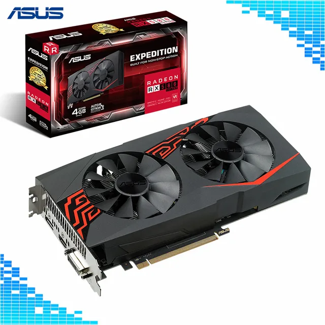 Best Value Asus EX-RX580 2048SP-4G Graphics Cards 1168MHz 256Bit 4G GDDR5 PCI Express 3.0 16X 7000MHz Radeon RX580 Computer Video Cards