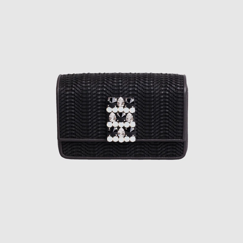 

LOCAL FOCAL Handmade black color embroidery beads evening bag