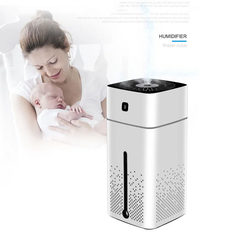 

GXZ 1000ml Water Cube Aroma Diffuser Ultrasonic USB Air Humidifier LED Light Mist Maker Mini Home Air Purifier