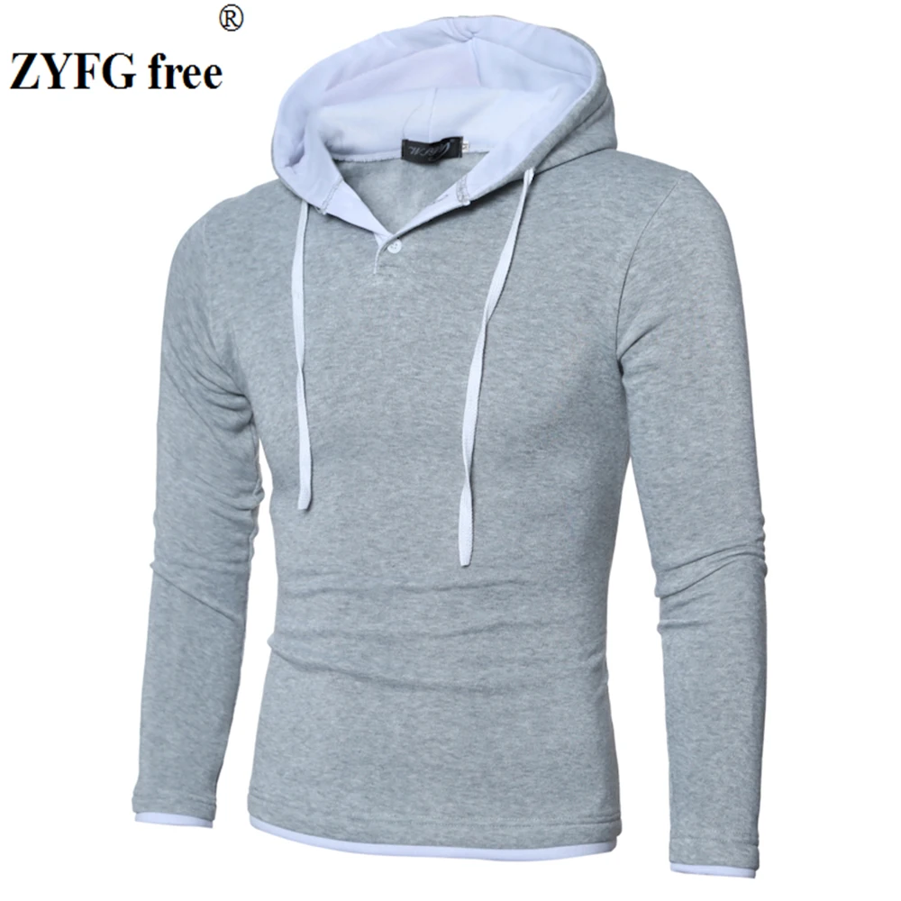 

New long-sleeved solid color men's hoodie simple casual style hoodie elastic drawstring decoration tide take male clothing