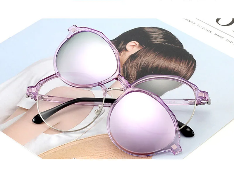 Солнцезащитные очки прикрепляемые очки для вождения поляризованные солнцезащитные очки овальная оправа UV400 Защита Модные женские туфли Мужская оптическая рамка