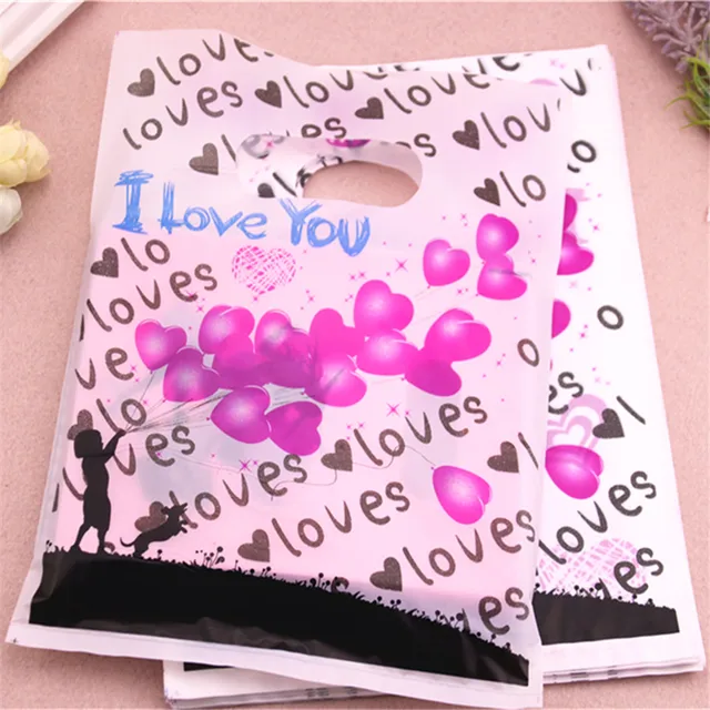 Nagykereskedelem 100Db/Tétel 20*25 Cm Szép Ajándékcsomagolás Ballon Esküvői Szívességgel És Ajándékokkal Ruházat Műanyag Ajándékzsák - Image 3