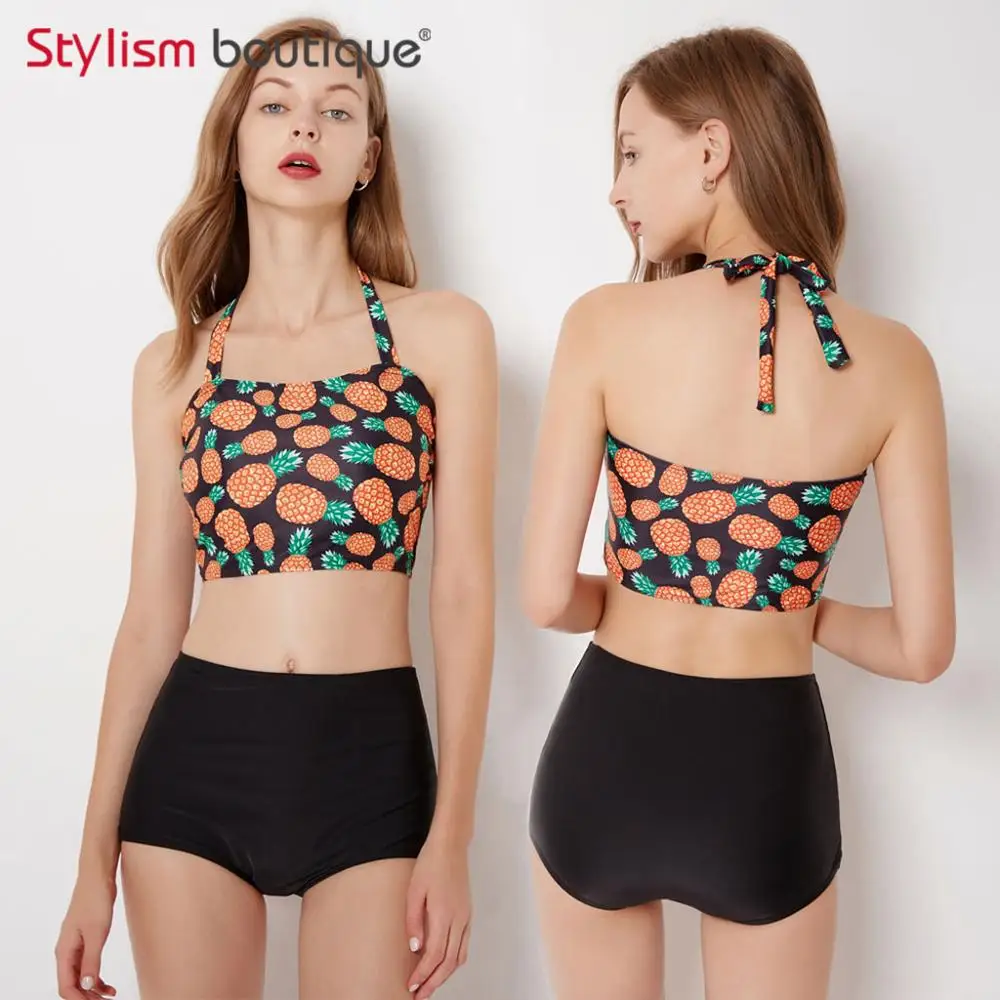 2 piece high neck swimsuit