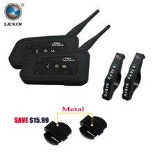 2 unids Lexin A4 Motocicleta Bluetooth Intercomunicador Del Casco de Auriculares para 4 Riders Interphone soporte BT intercomunicador Inalámbrico de Control Remoto
