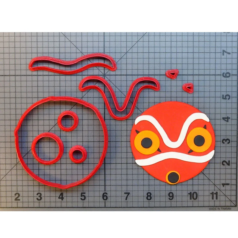 

Princess Mononoke Mask Cookie Cutter Set Fondant Cupcake Top Mould Made 3D Printed Cake Decorating Tools 3D Cutter