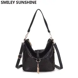 Smiley sunshine черный сумка для женщин маленькая сумки для Хобо дамы руки женский Tote