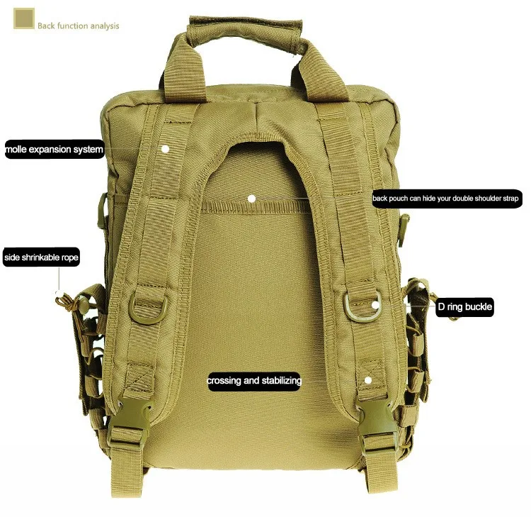 Мужской уличный тактический рюкзак, дорожная сумка, сумка для компьютера, сумка для ноутбука, сумка через плечо, сумка-мессенджер для военных, подходит для 14 дюймов