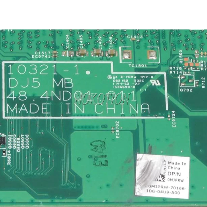 NOKOTION MB.48.4ND02.011 материнская плата для ноутбука Dell vostro V131 celeron 857 Процессор Oboard 0 MJPRW CN-0MJPRW 48.4ND02.011 основная плата