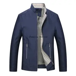 M-3XL Мужская Новая весенняя и осенняя деловая куртка с воротником-стойкой для среднего возраста модное повседневное тонкое пальто