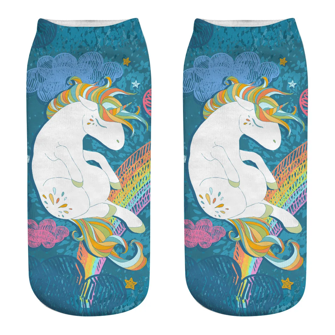 Бег цыпленок хит продаж женские носки Единорог 3D печатные на заказ|socks unicorn|socks