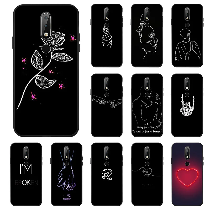Черный силиконовый мягкий чехол из ТПУ для Nokia X6 Nokia6.1 Plus чехлы телефонов 6 1 5 8