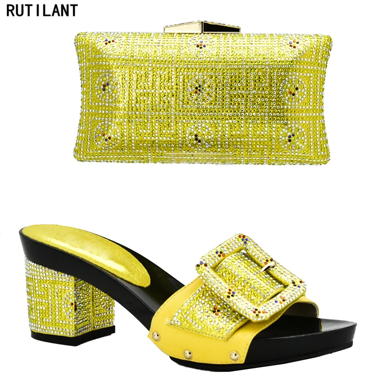 

Yellow Color Italian Matching Shoe and Bag Set for Wedding Nigerian Wedding Shoe and Bag Set Shoe and Bag Set for Party In Women
