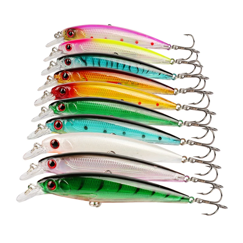 Pisfun 10pcs/lot 11cm/13.5g Minnow Fishing Lure Lot Fishing Lures Artificial Hard Fishing Bait Sinking Trout Bait