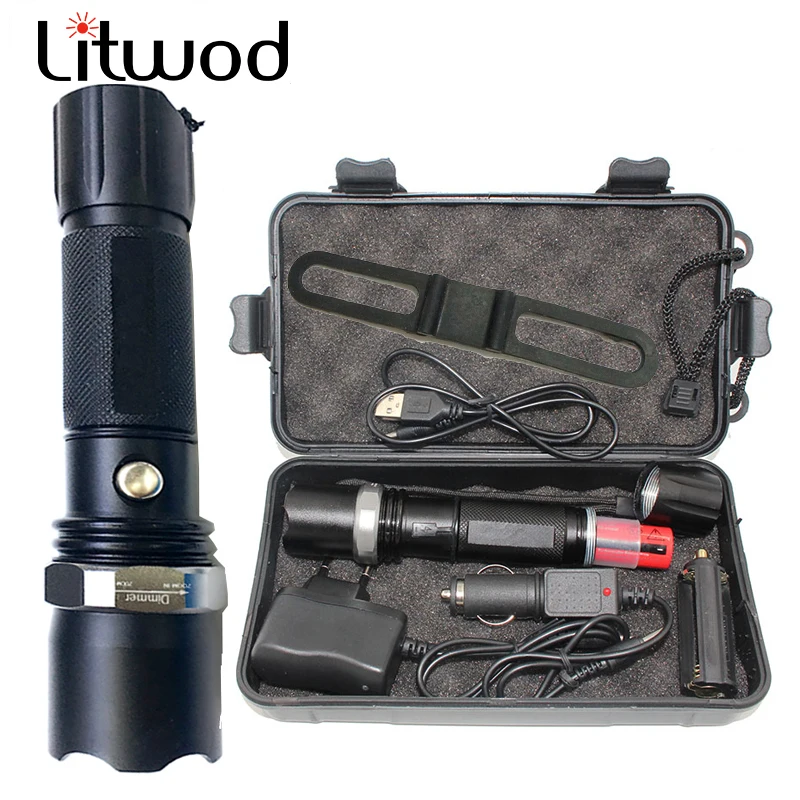 

Z40110 LED Tactical Flashlight 5100 Lumen XM T6/L2 Zoomable Lanterna LED Torch Flashlights For 18650 Rechargeable Battery or AAA
