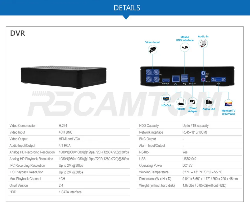 4CH 1.0MP AHD DVR CCTV Camera System Kit Outdoor Security Camera 720P Indoor HDMI DVR Mini Surveillance Kits IR Night Vision (18)
